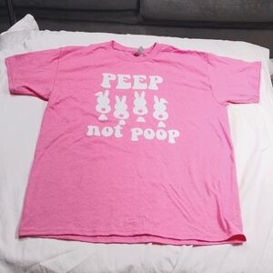 Peeps mens neon pink t shirt size large